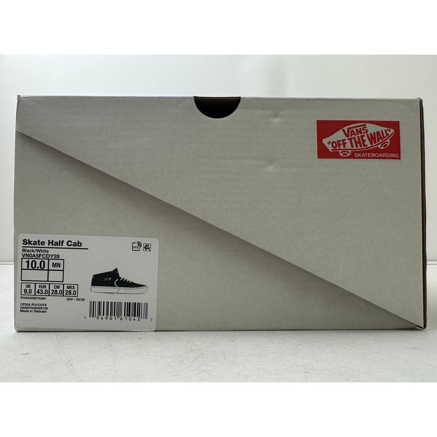 Vans Skate Half Cab Black/White Sneakers Men's Sz 10 | New In Box
