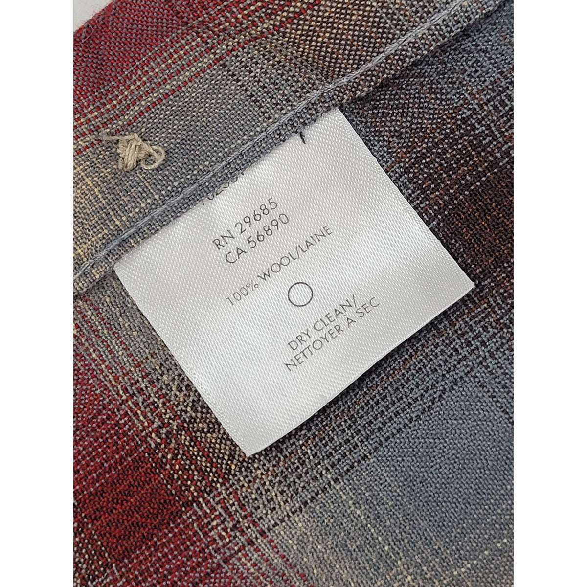 Vintage Sir Pendleton 100% Wool Long-Sleeve Button-Down Red Grey Men's Sz M