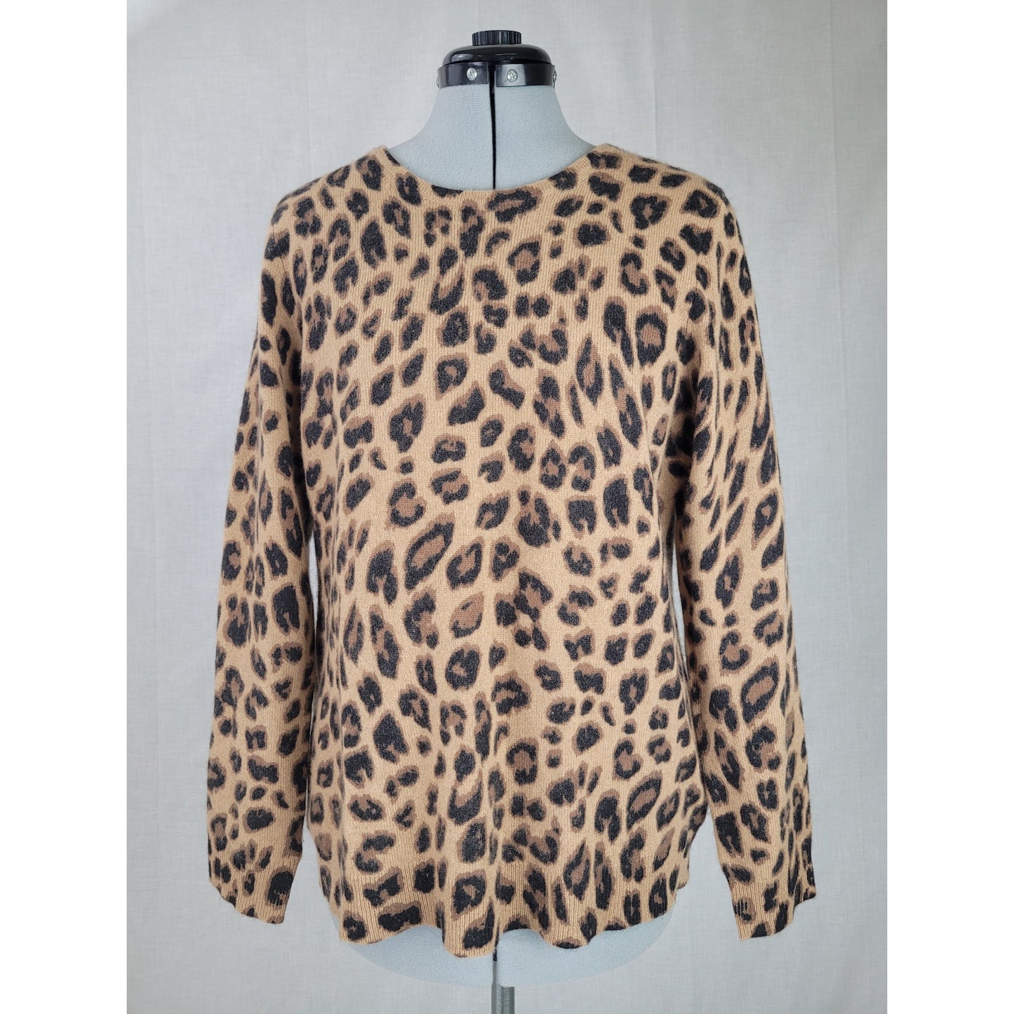 Charter Club 100% Cashmere Luxury Sweater Animal Print Sz L