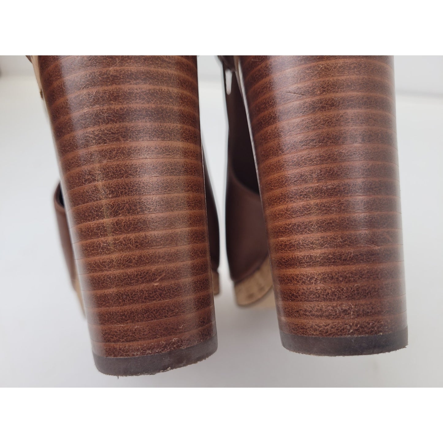 Ralph Lauren Fiana Polo Tan Cognac Leather Open Toe Booties Sz 9