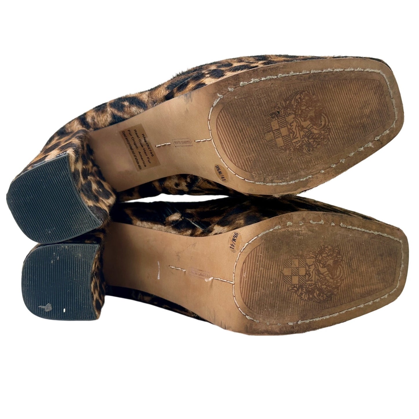 Vince Camuto Leslie Leopard Print Platform Ankle Boots Women's Sz 9.5
