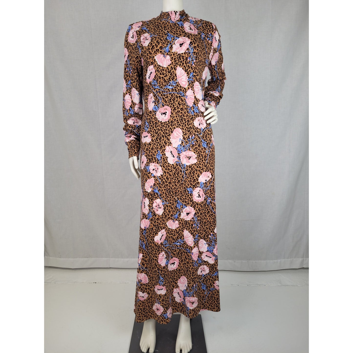 Free People Women's Retro Romance Midi Maxi Dress Camel Combo, Floral Print Sz S