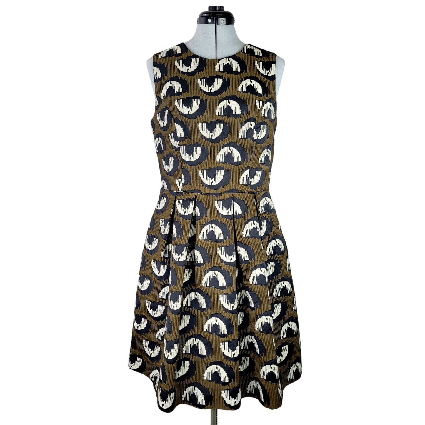 Anthropologie Hunter Dixon Structured Jacquard Dress w Back Cutout Sz 12