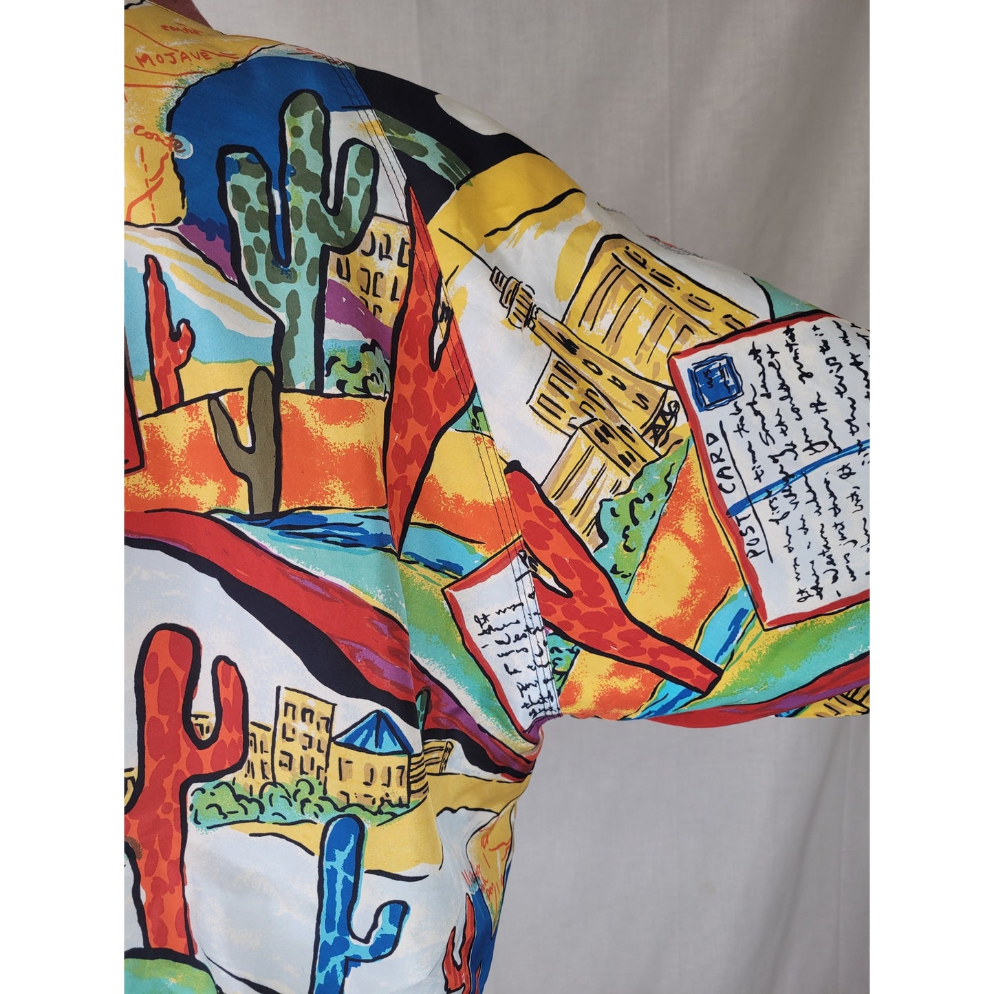 VTG 90s Silk Bomber Jacket Southwest Print Women's Sz M