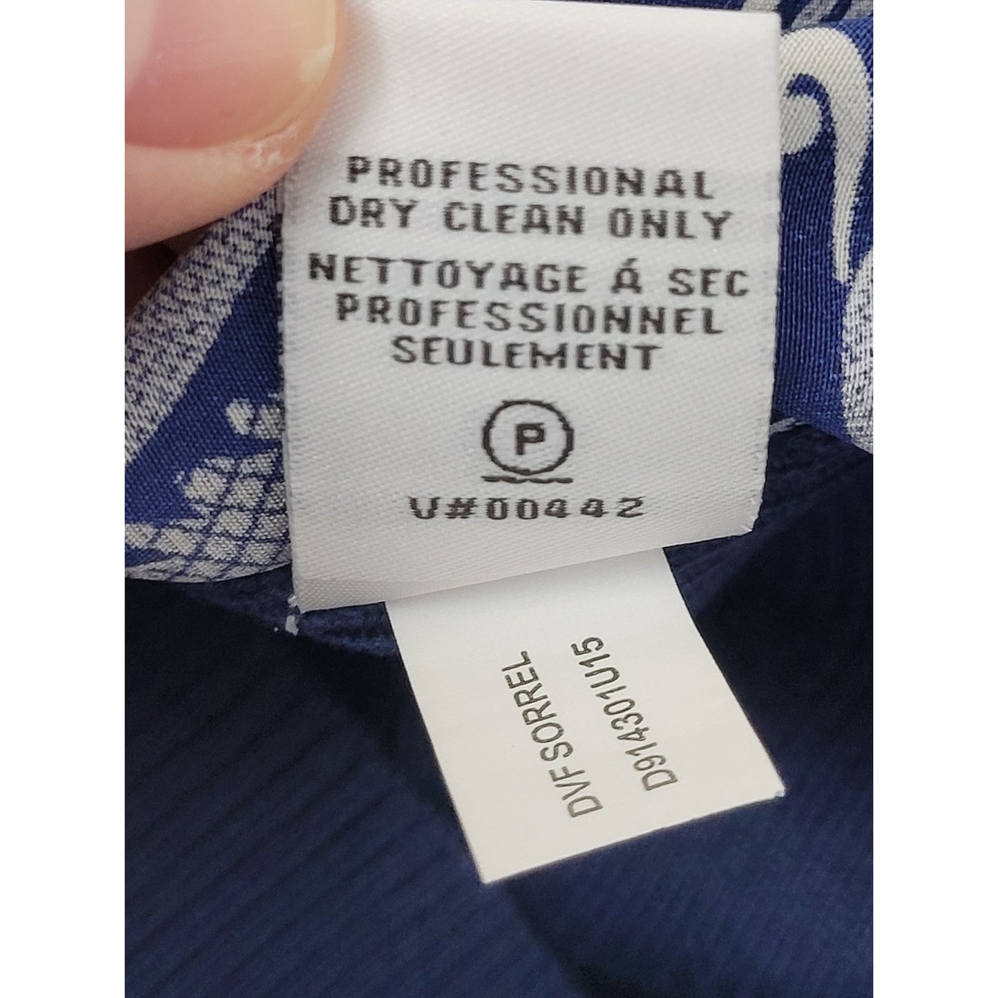 Diane von Furstenburg Sorrel Navy Blue Silk Pattern & Knit Shirt Mini Dress Sz S