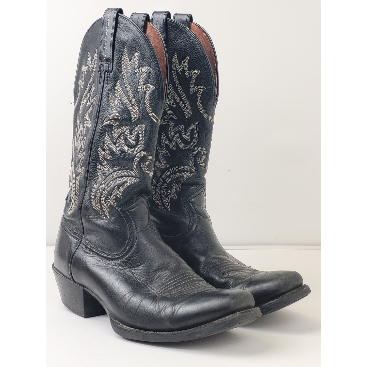 Ariat Men's Black Leather Square Toe Western Boot Sz 9D