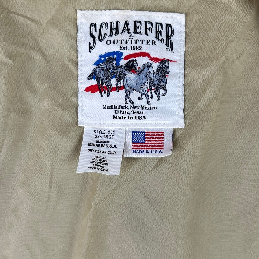 Schaefer Outfitter Cattle Baron Wool Vest in Taupe Men's Sz 2XL