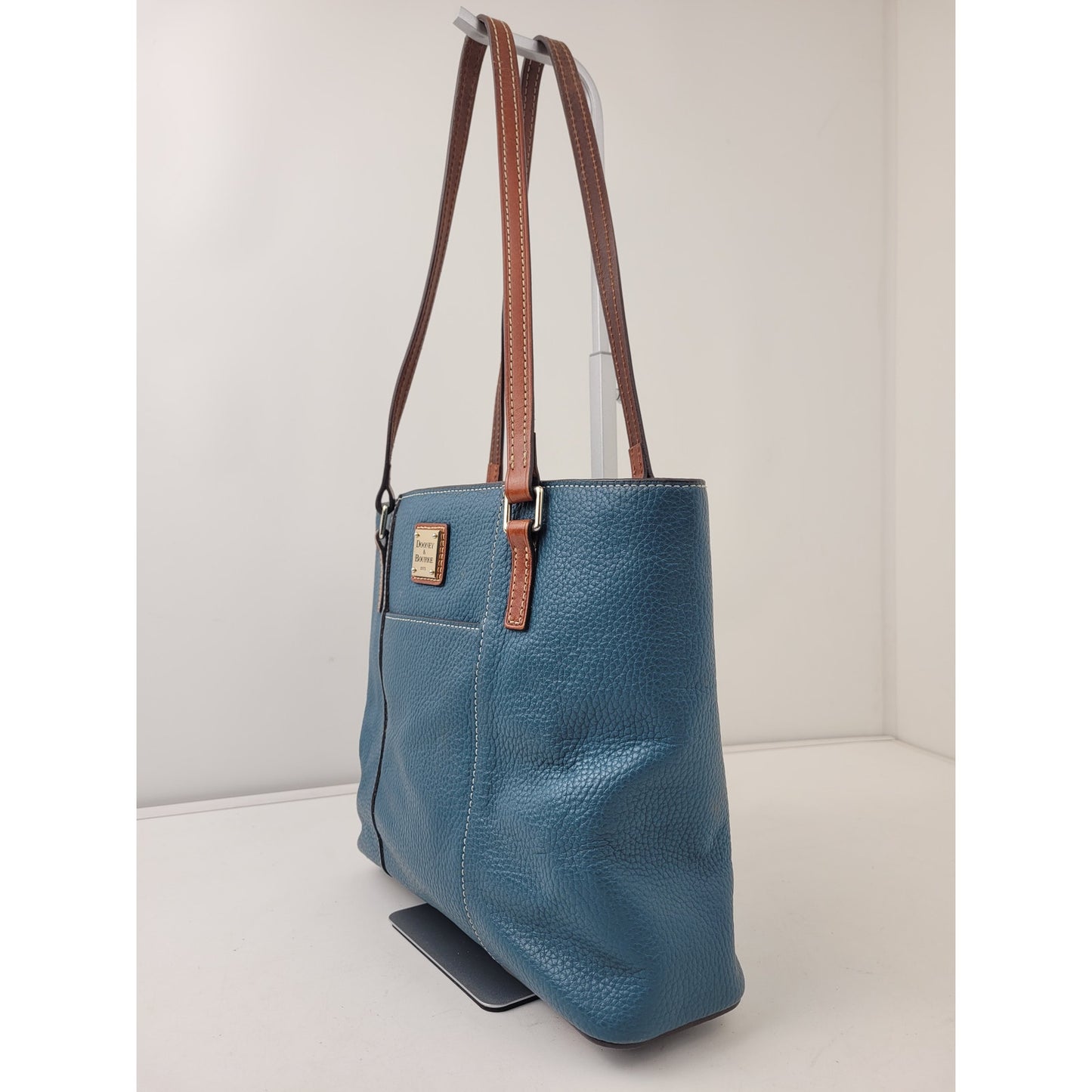 Dooney & Bourke Pebble Grain Small Lexington Purse Blue & Brown