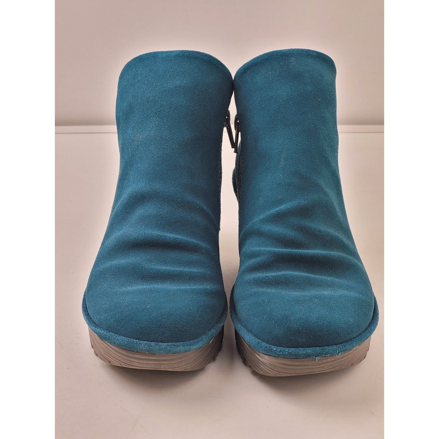 Fly London Yego Wedge Bootie in Teal Women's Sz 38