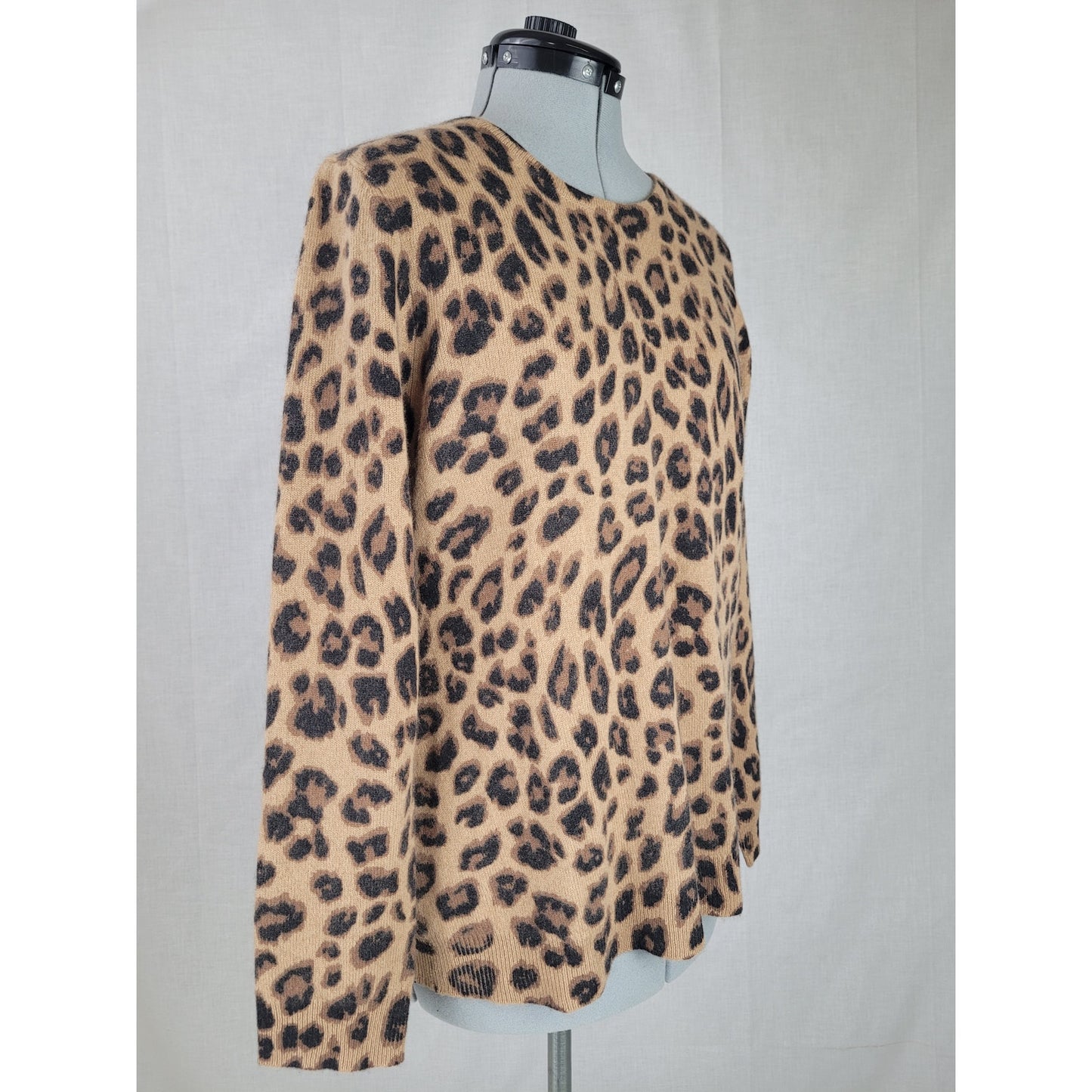 Charter Club 100% Cashmere Luxury Sweater Animal Print Sz L