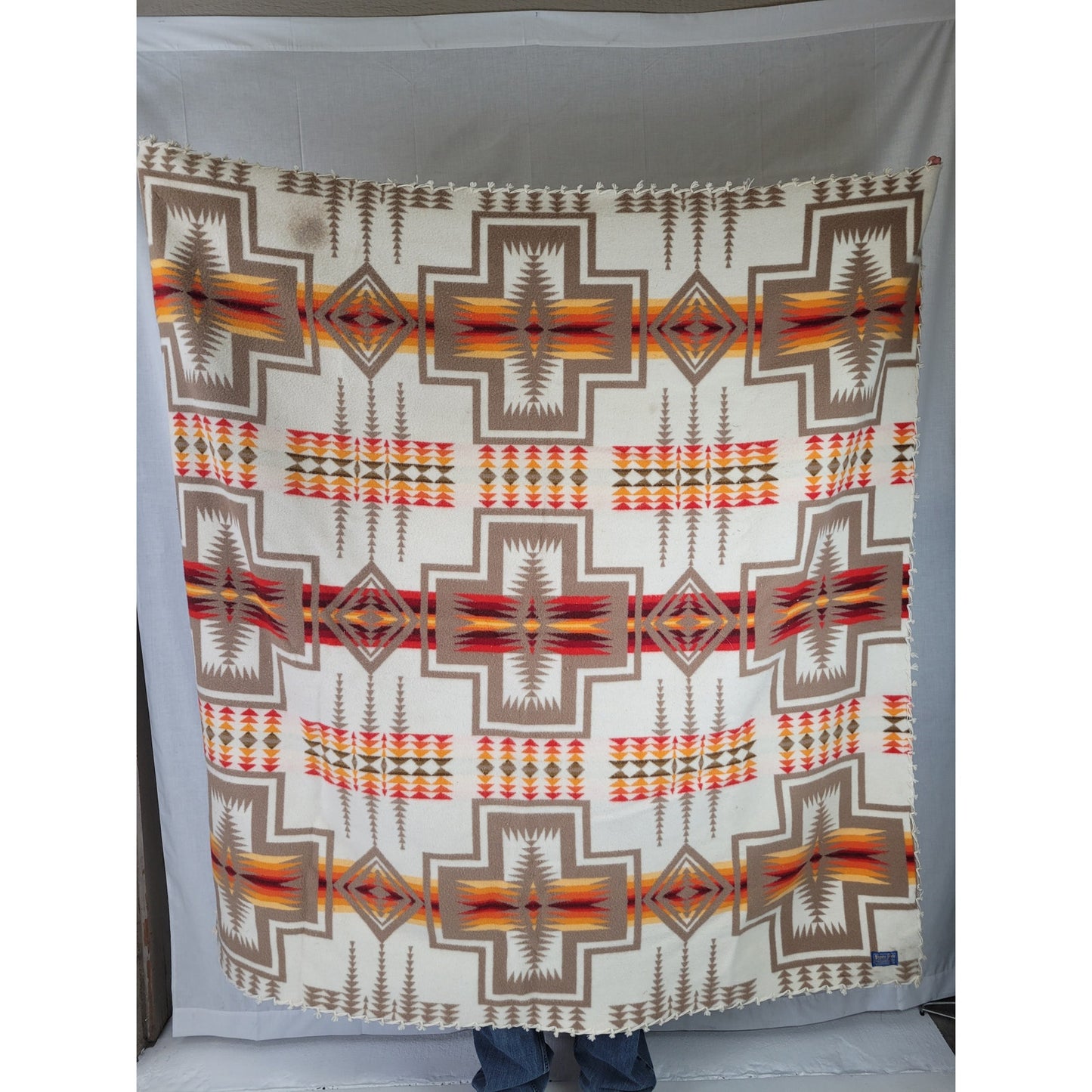 Vintage Pendleton Beaver State Virgin Wool Chief Joseph Throw Blanket