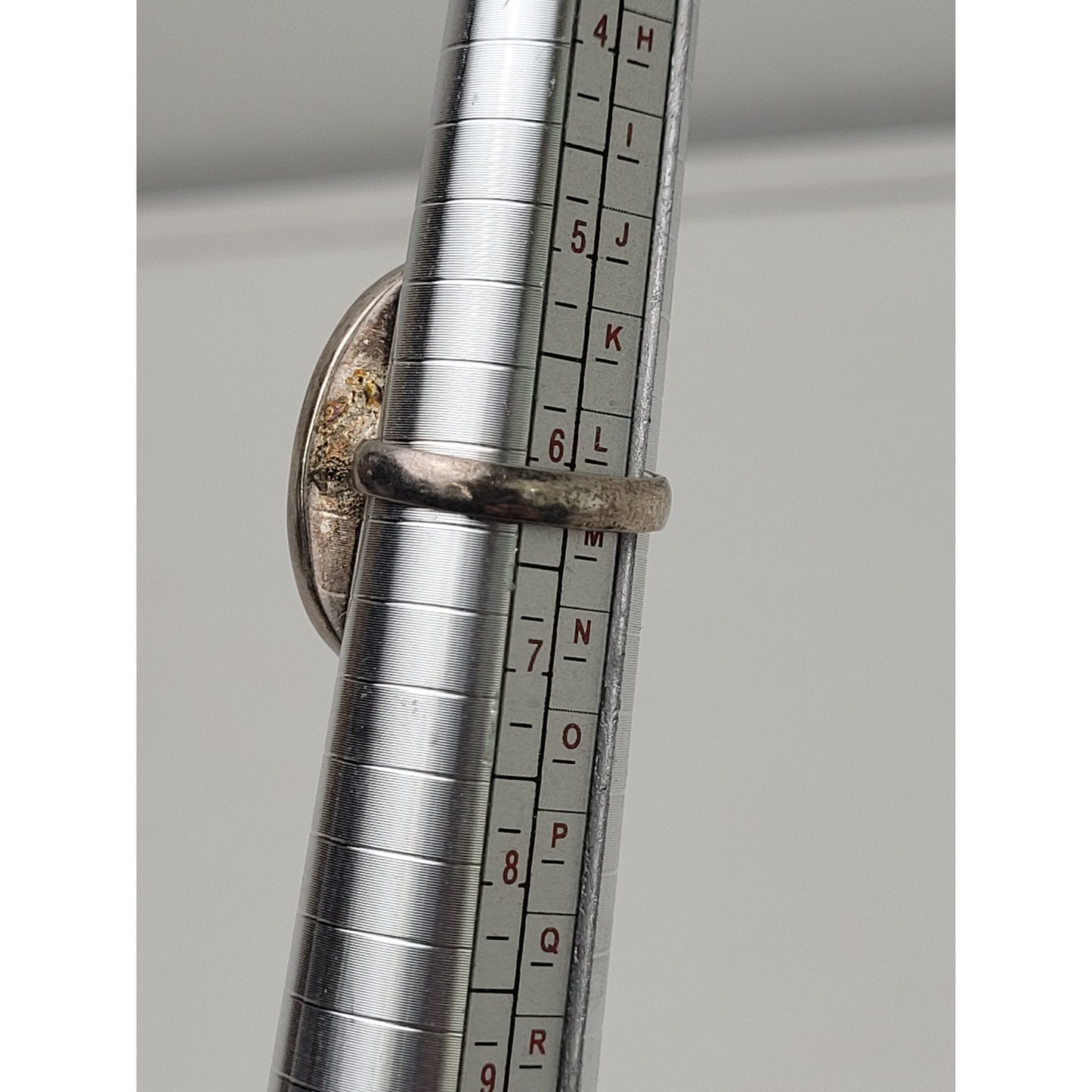 Sterling Silver Large Oval Larimar Gemstone Ring | Sz 6 1/4