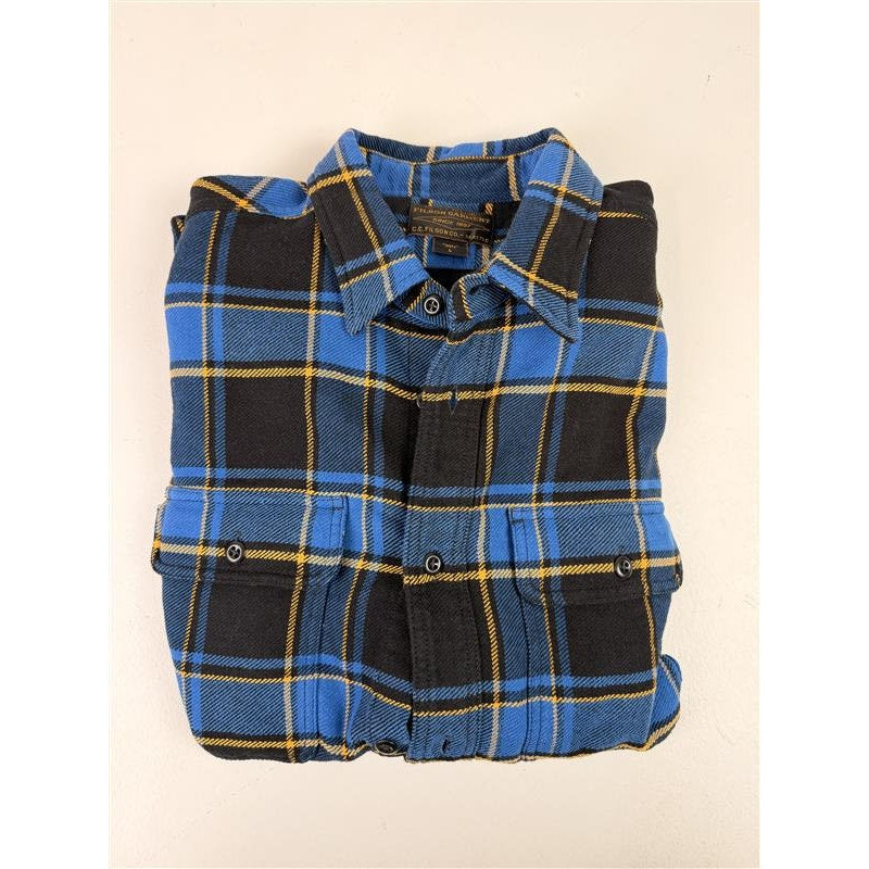 Filson Vintage Style Flannel Blue and Black Work Shirt Men's Sz L