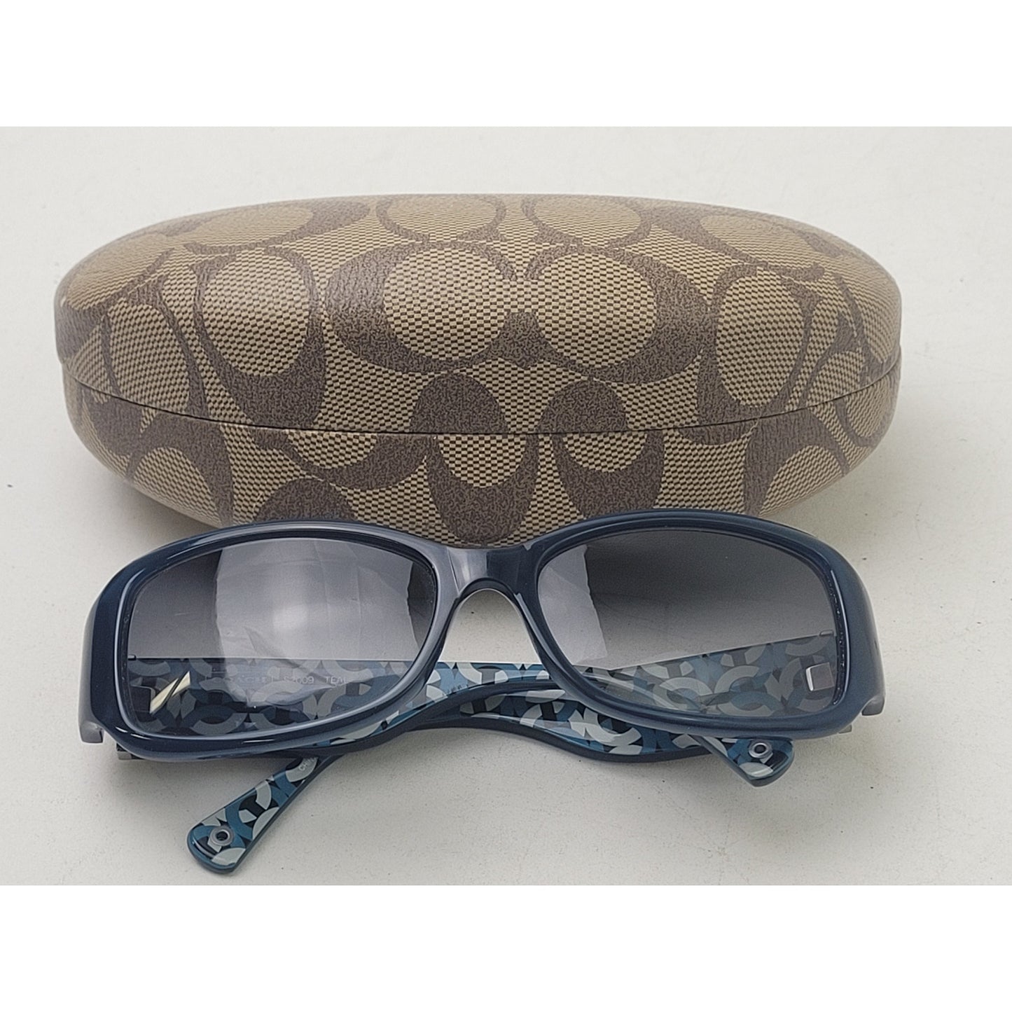 Y2K Coach S2009 Blue Logo Sunglasses w Case EUC