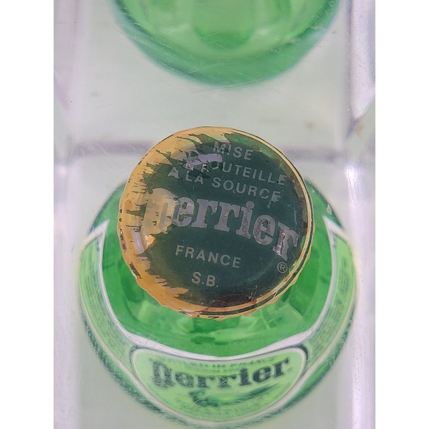 Vintage PERRIER Water Bottle in Lucite Advertising Display Paperweight 70s