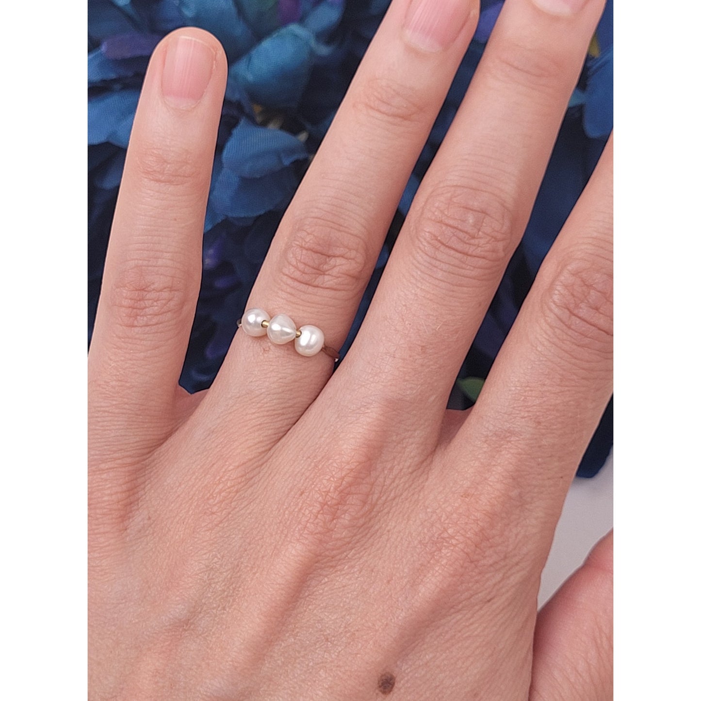 14K Yellow Gold Freshwater Pearl Ring Sz 5.5