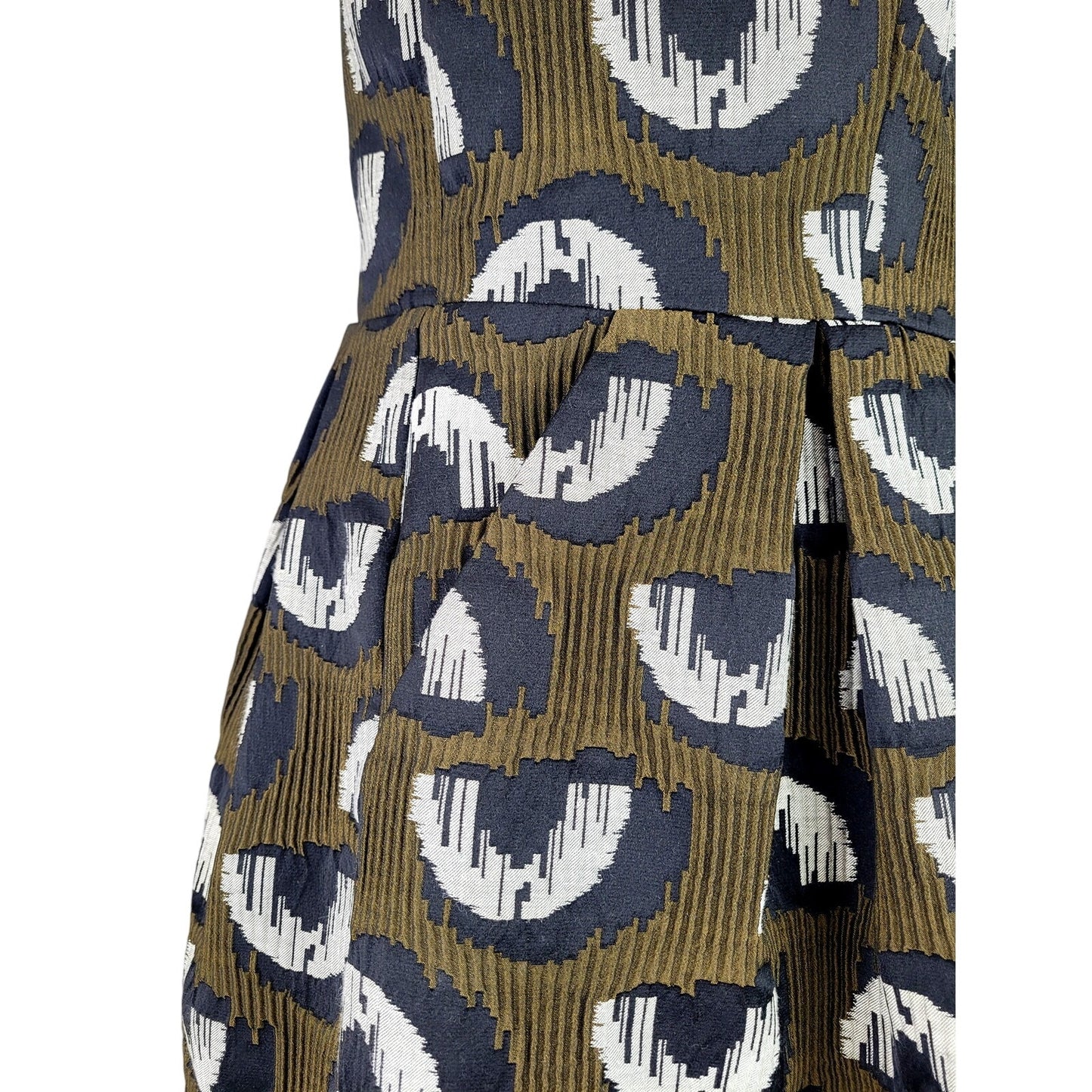 Anthropologie Hunter Dixon Structured Jacquard Dress w Back Cutout Sz 12