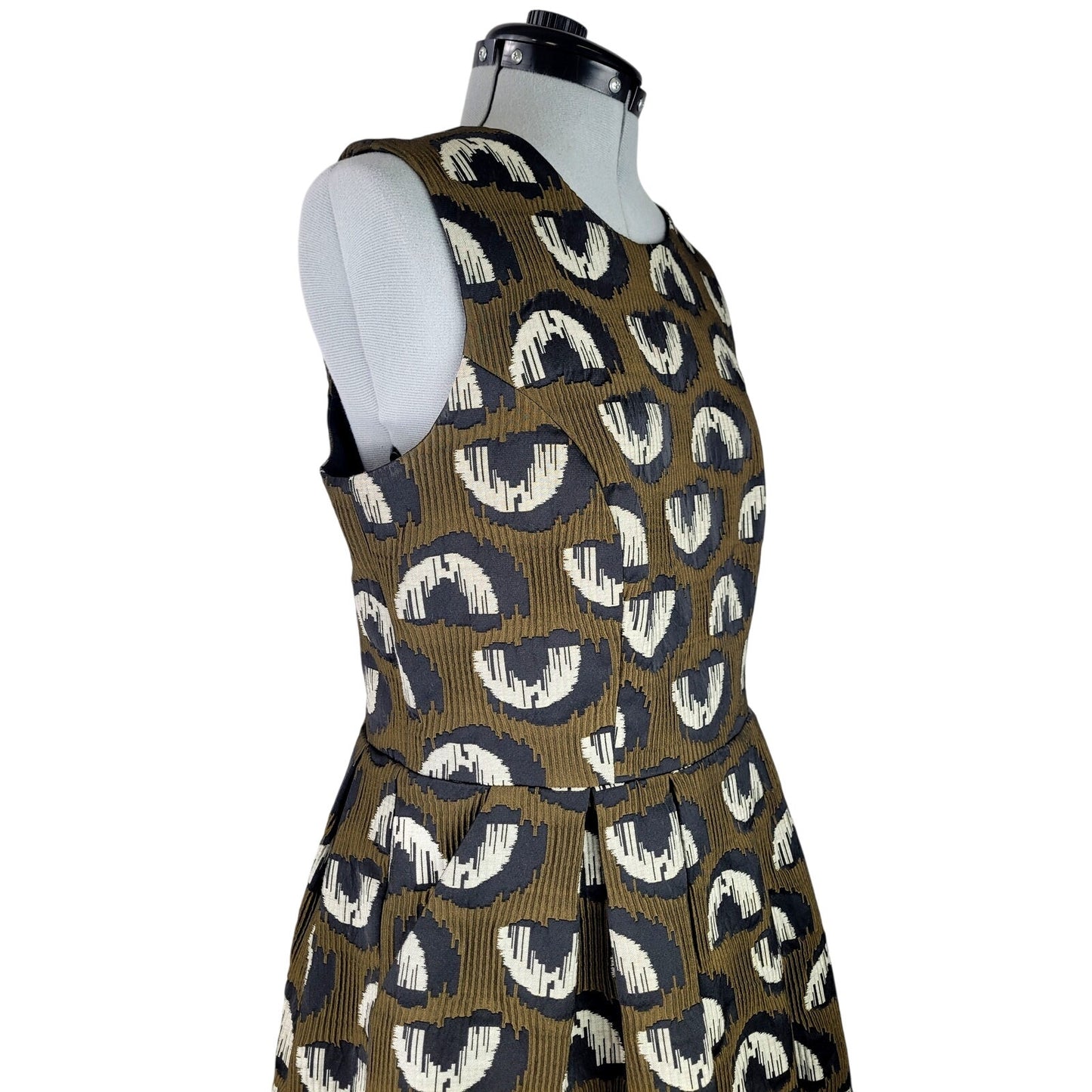 Anthropologie Hunter Dixon Structured Jacquard Dress w Back Cutout Sz 12