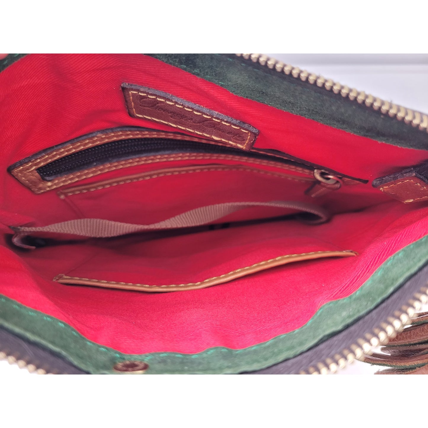 Dooney & Bourke Pebble Grain Crossbody Bag in Caramel w Tassel Accent