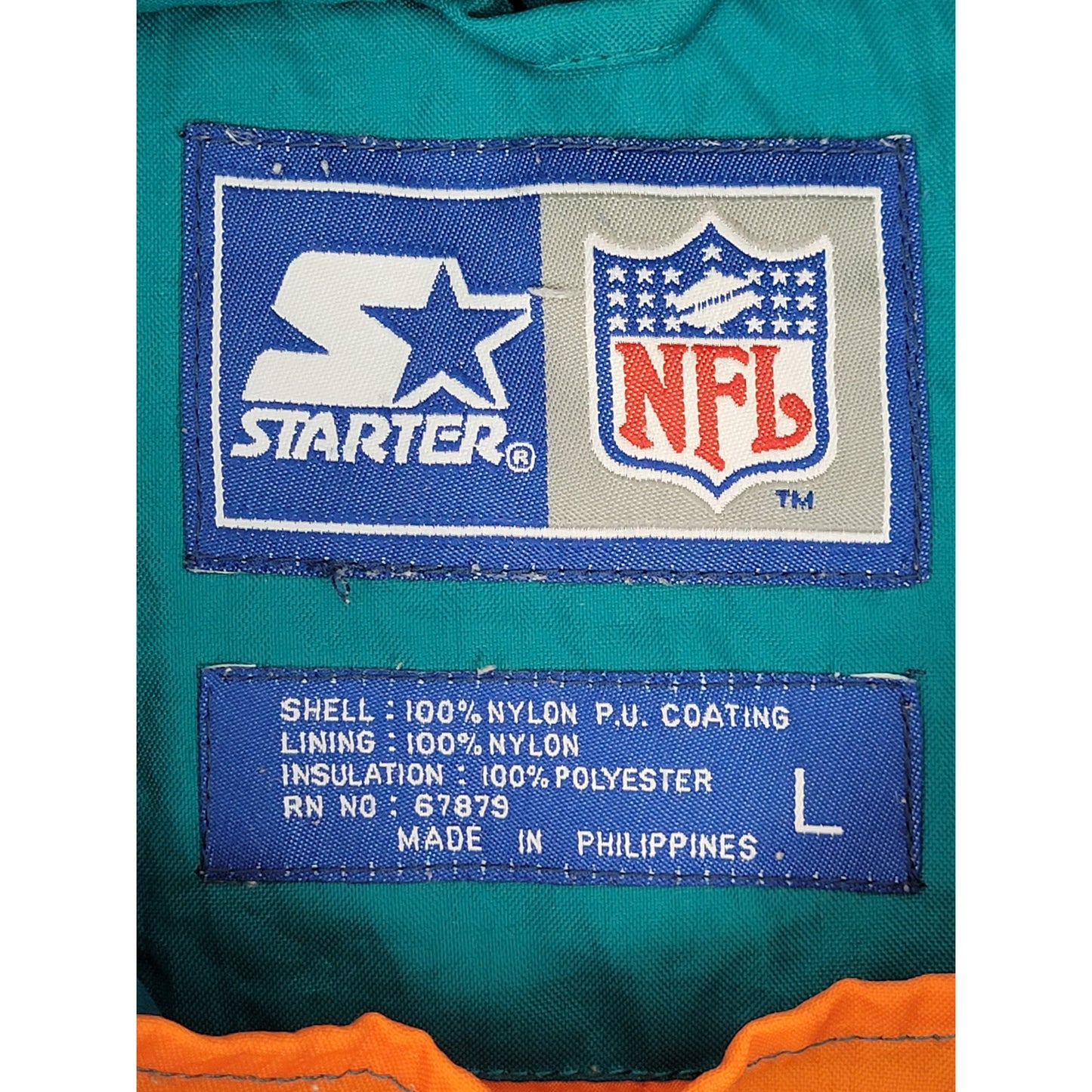 VTG 90s Miami Dolphins Half Zip Starter Brand Football Jacket Sz L