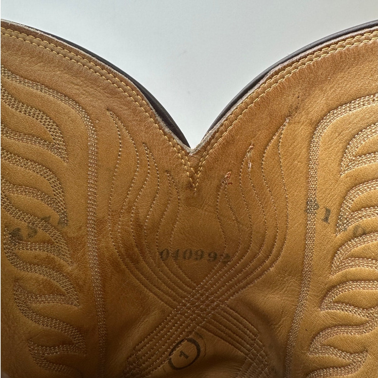 Vintage Black Label Tony Lama Cognac Leather Western Boots Men's Sz 13