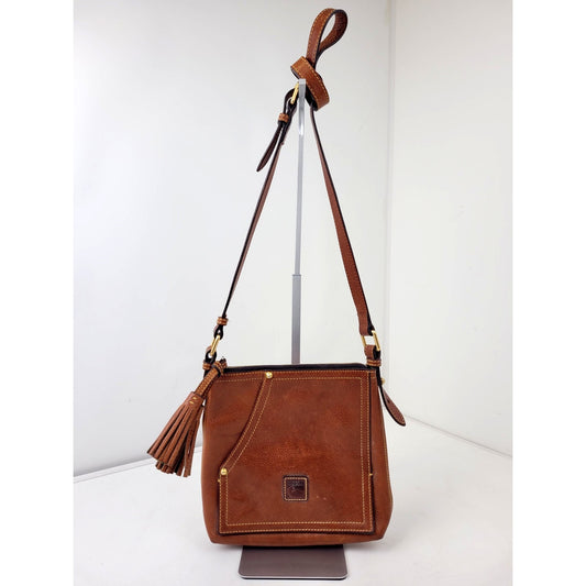 Dooney & Bourke Pebble Grain Crossbody Bag in Caramel w Tassel Accent