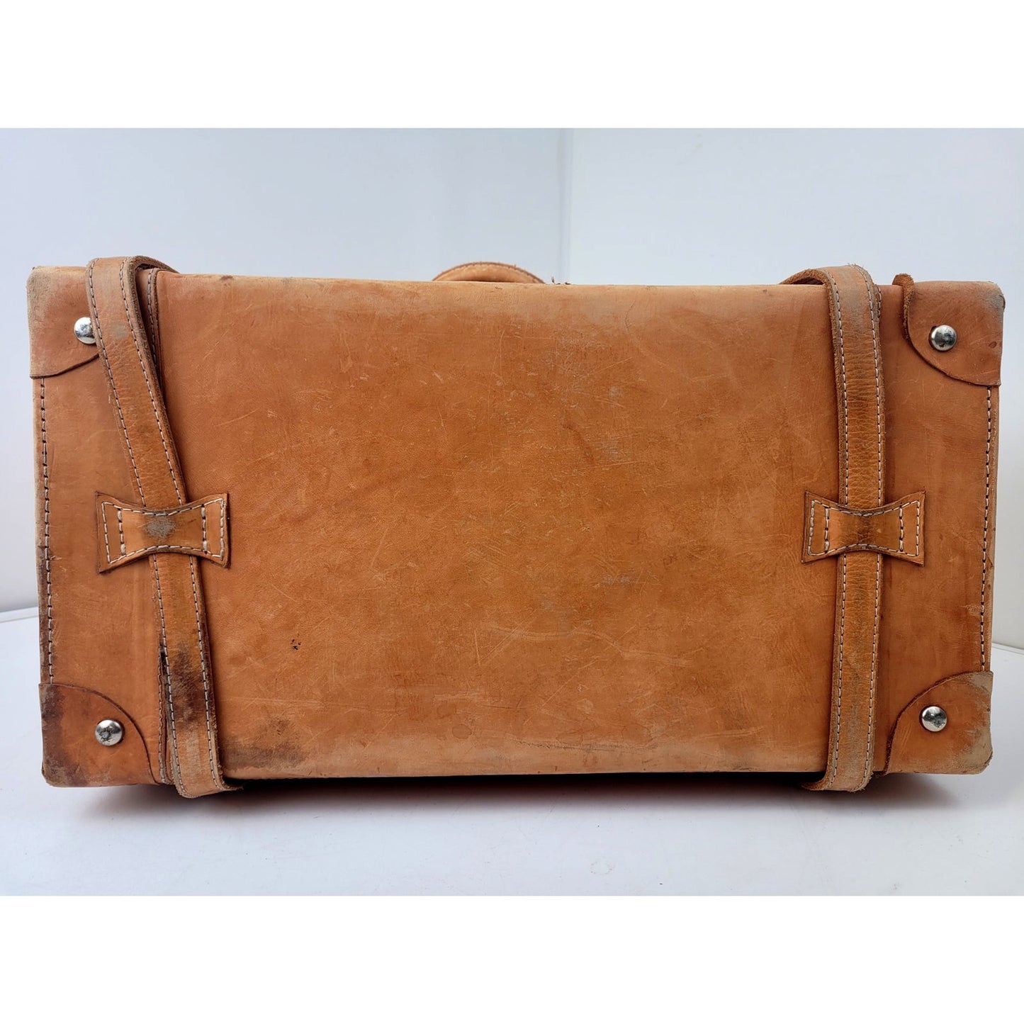 Vintage Hand Tooled Leather Western Style Doctor's Travel Luggage Bag XXL