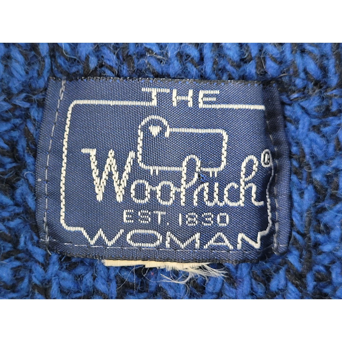 Vintage Woolrich for Women Blue Pullover Mock Neck Sweater Sz M
