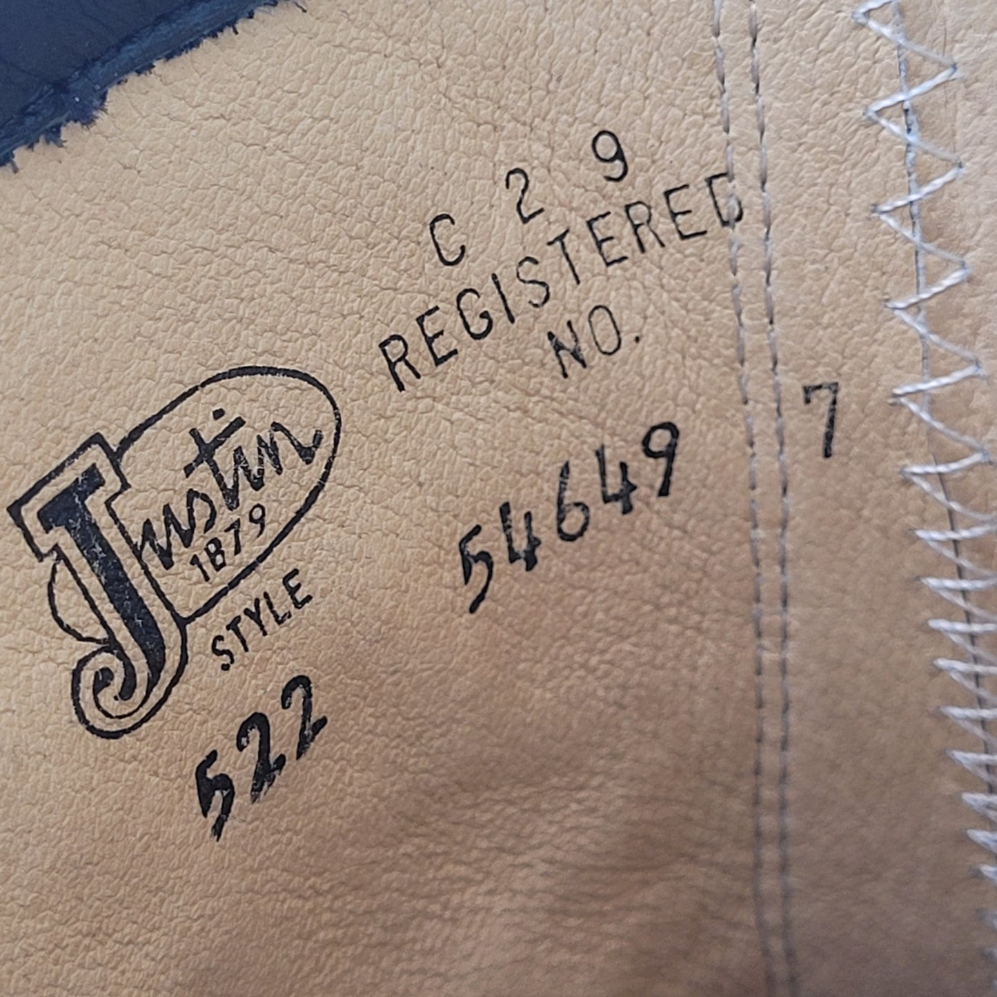 Justin L522 Bullhide Western Lacer Boots Mens Sz 8.5 D Pebbled Black Leather