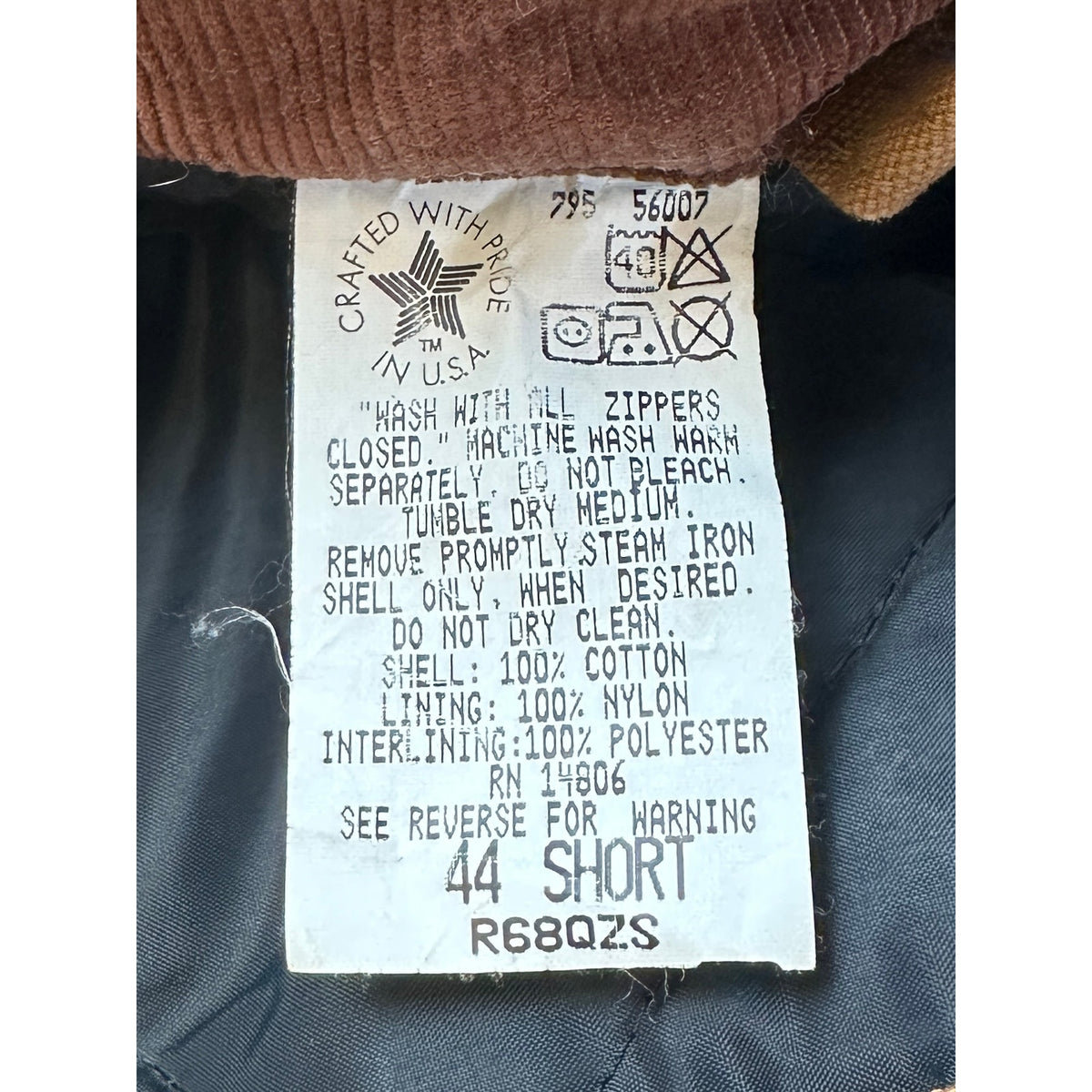 VTG Carhartt Quilt-Lined Duck Canvas Brown Workwear Coveralls Men's Sz 44 Short