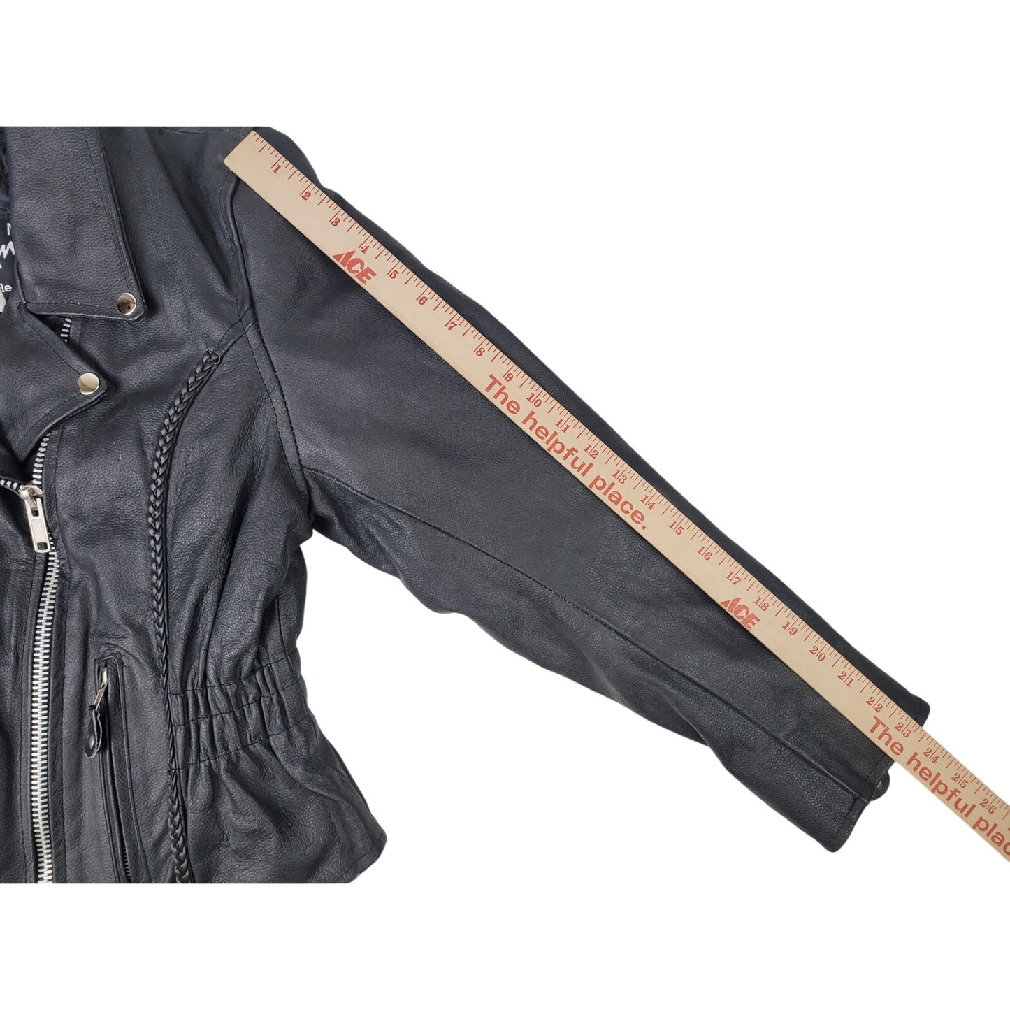 Vintage Jafrum Cinched Waist Leather Motorcycle Jacket Women's Sz L/XL