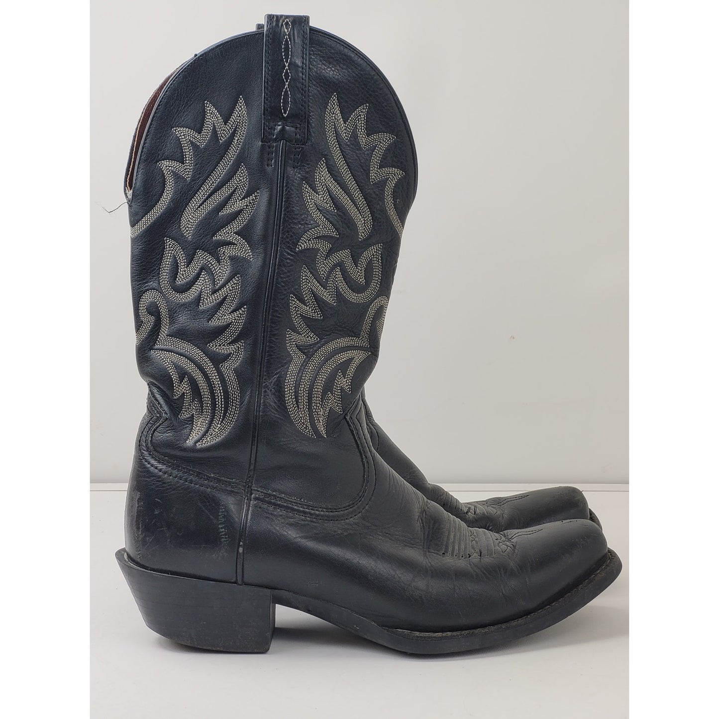 Ariat Men's Black Leather Square Toe Western Boot Sz 9D