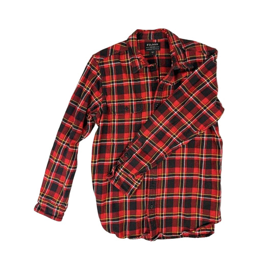Filson Vintage Style Flannel Red and Black Work Shirt Men's Sz L