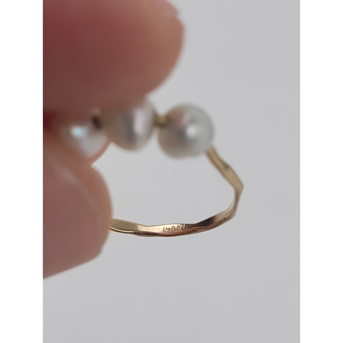 14K Yellow Gold Freshwater Pearl Ring Sz 5.5