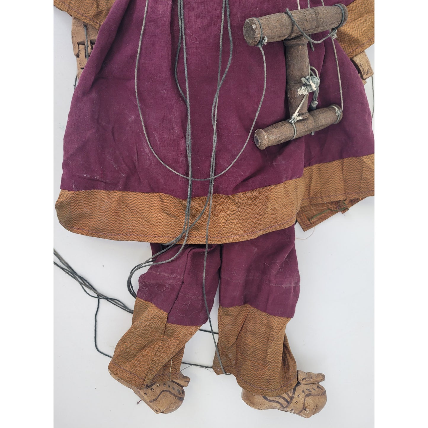 Antique Burmese Tai Hand-Carved Marionette String Puppet