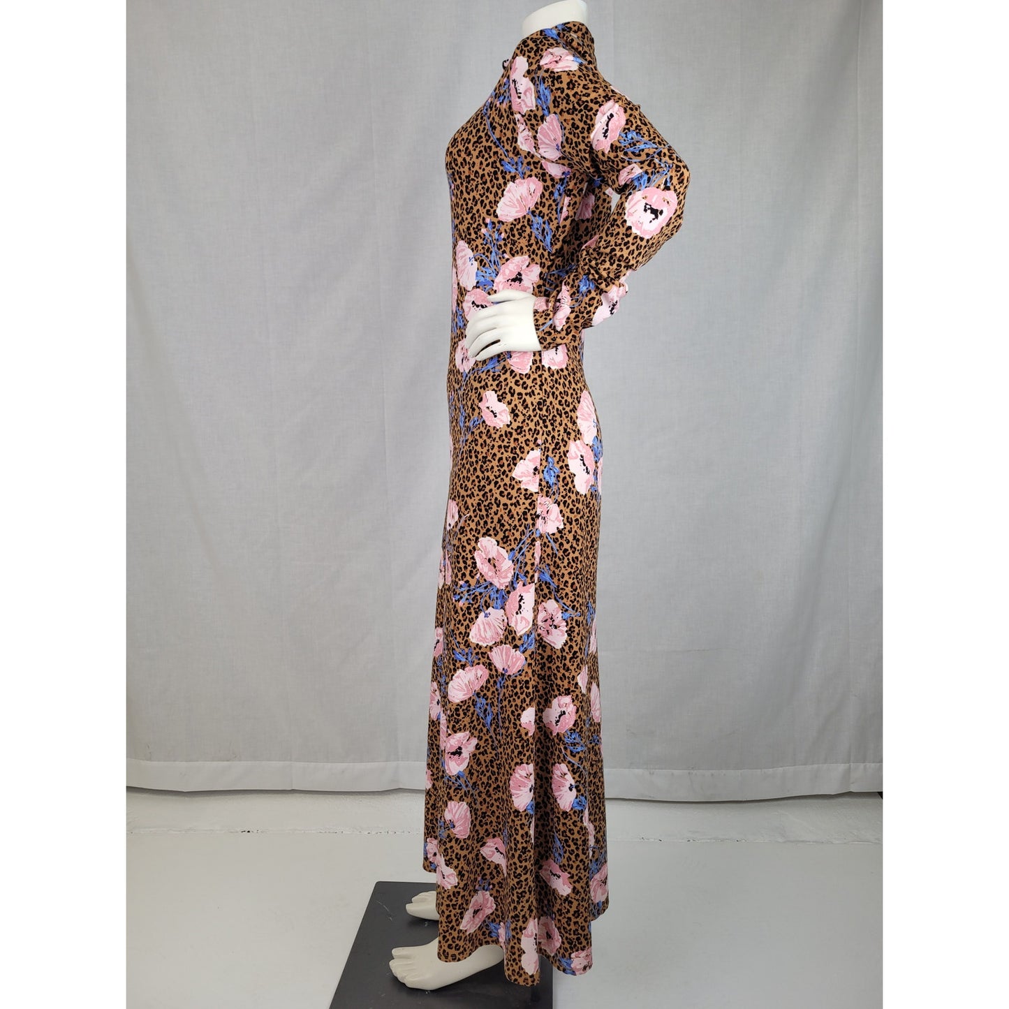 Free People Women's Retro Romance Midi Maxi Dress Camel Combo, Floral Print Sz S