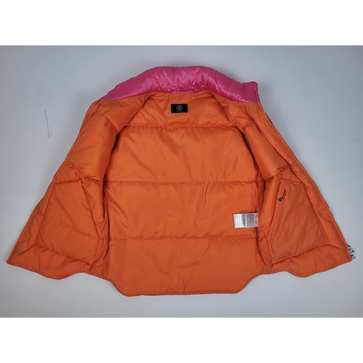 Bogner Bright Pink Puffer Vest w Orange Lining Women's Sz 34 (4)