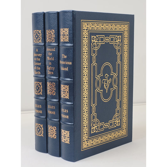 Jules Verne Book Set - Easton Press Leatherbound - Journey/Around/Island