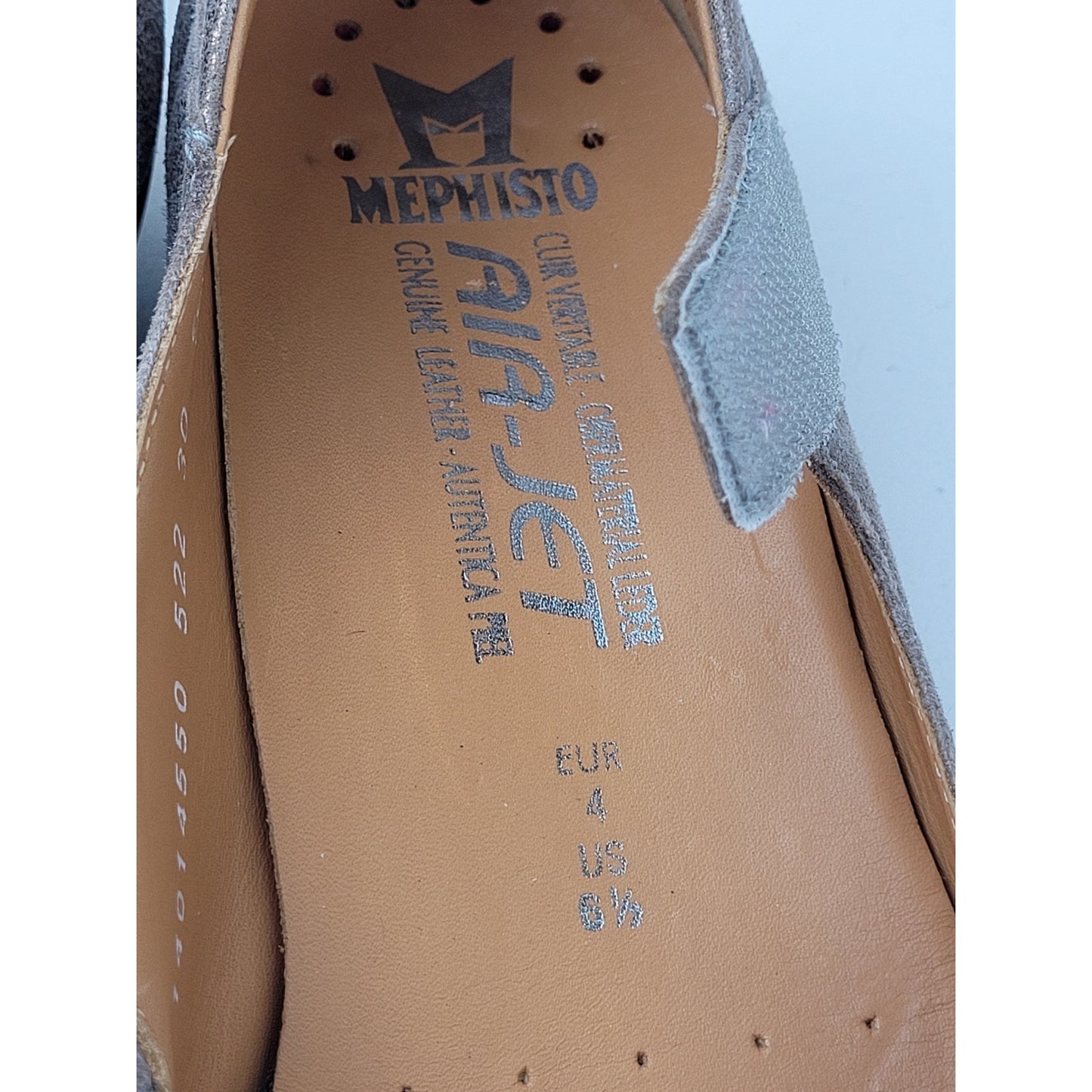 Mephisto Women’s Odalys Air-Jet Silver Mary Jane Shoes Size 6.5