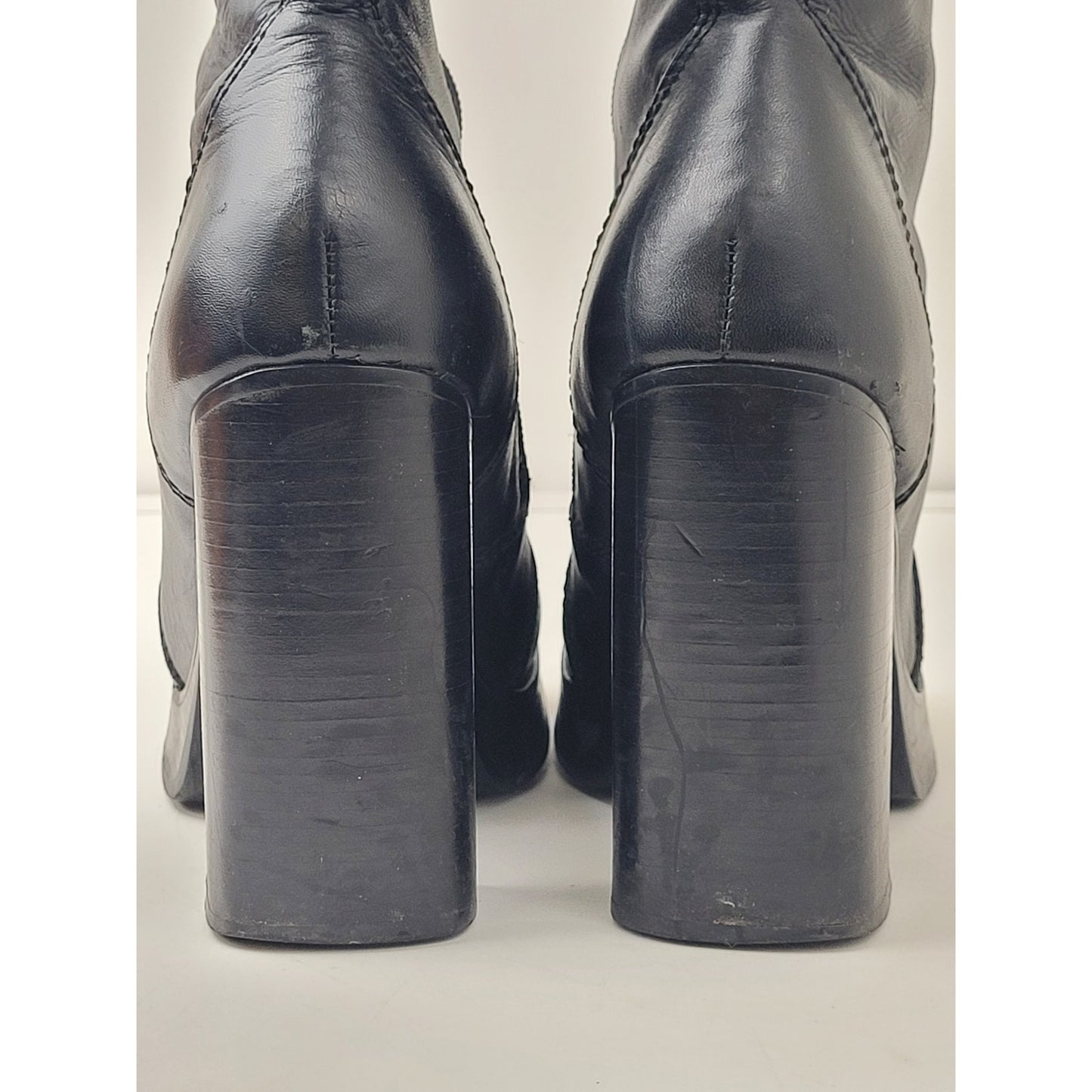Steve Madden Y2K Style Chunky Heel Platform Black Boots Size 8.5