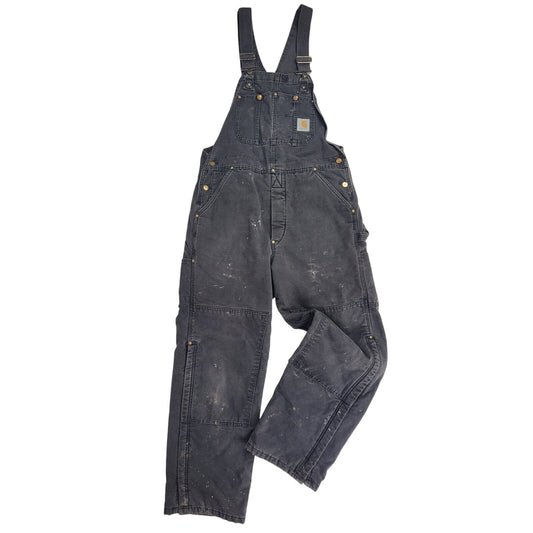 Carhartt Distressed Double Knee Bib Overalls Approx. Men's Sz 38" x 32"
