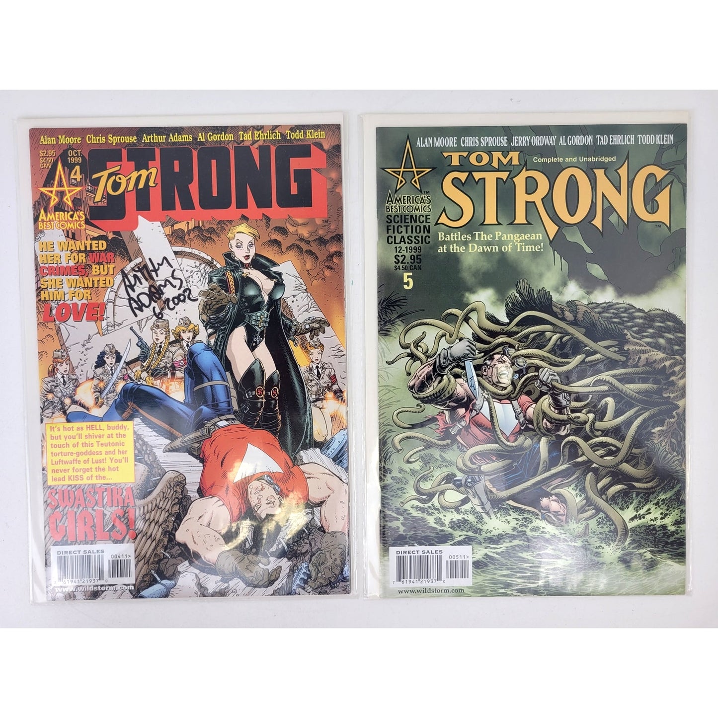 VTG Tom Strong Comic Books #1-36 Complete Set - Autographed by Sprouse & Adams