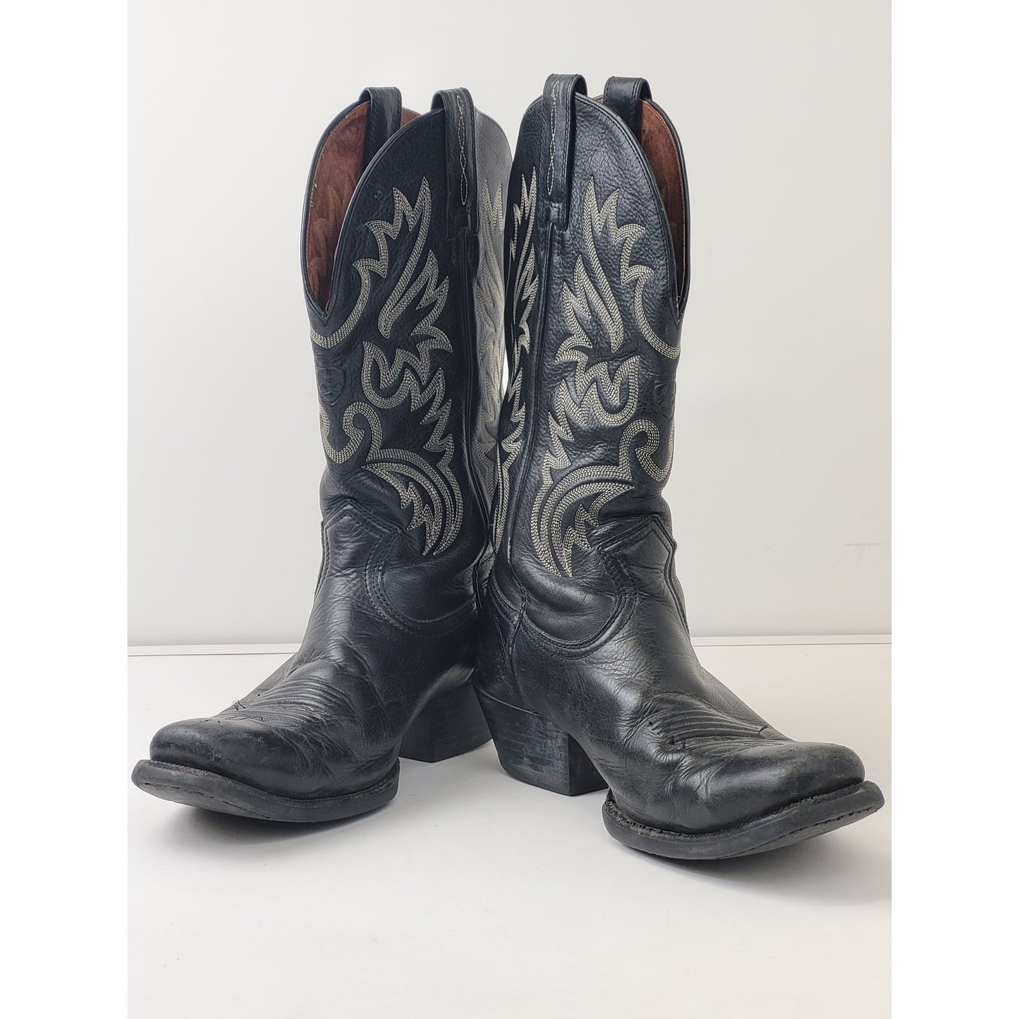 Ariat Men's Black Leather Square Toe Western Boot Sz 9D