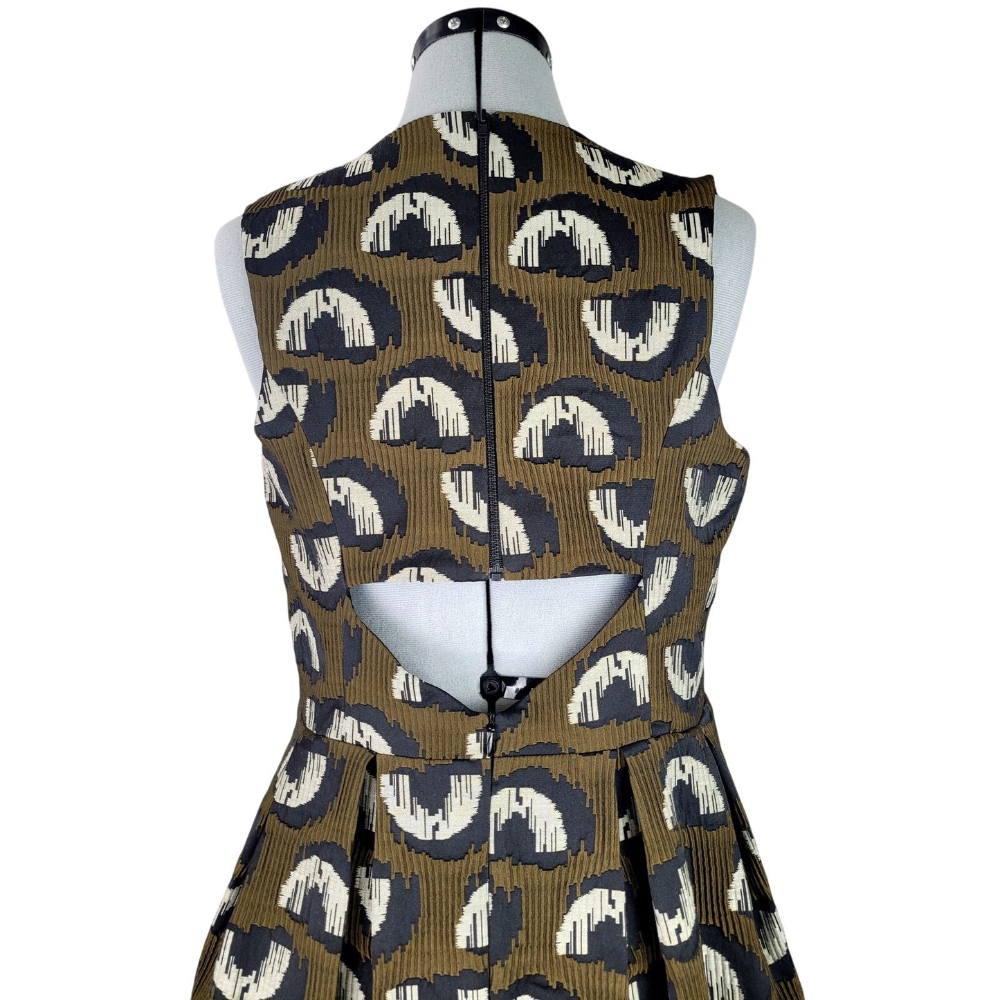 Anthropologie Hunter Dixon Structured Jacquard Dress w Back Cutout Sz 12