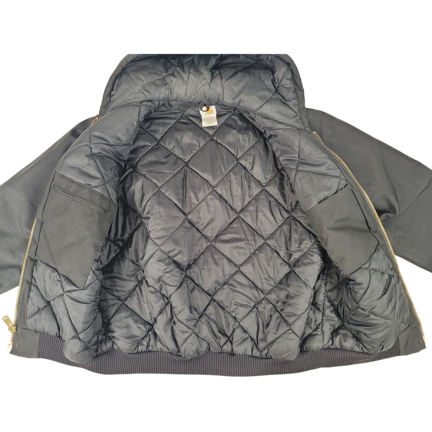 Carhartt Insulated Active Jacket Nylon Canvas Black Men's Sz L Tall