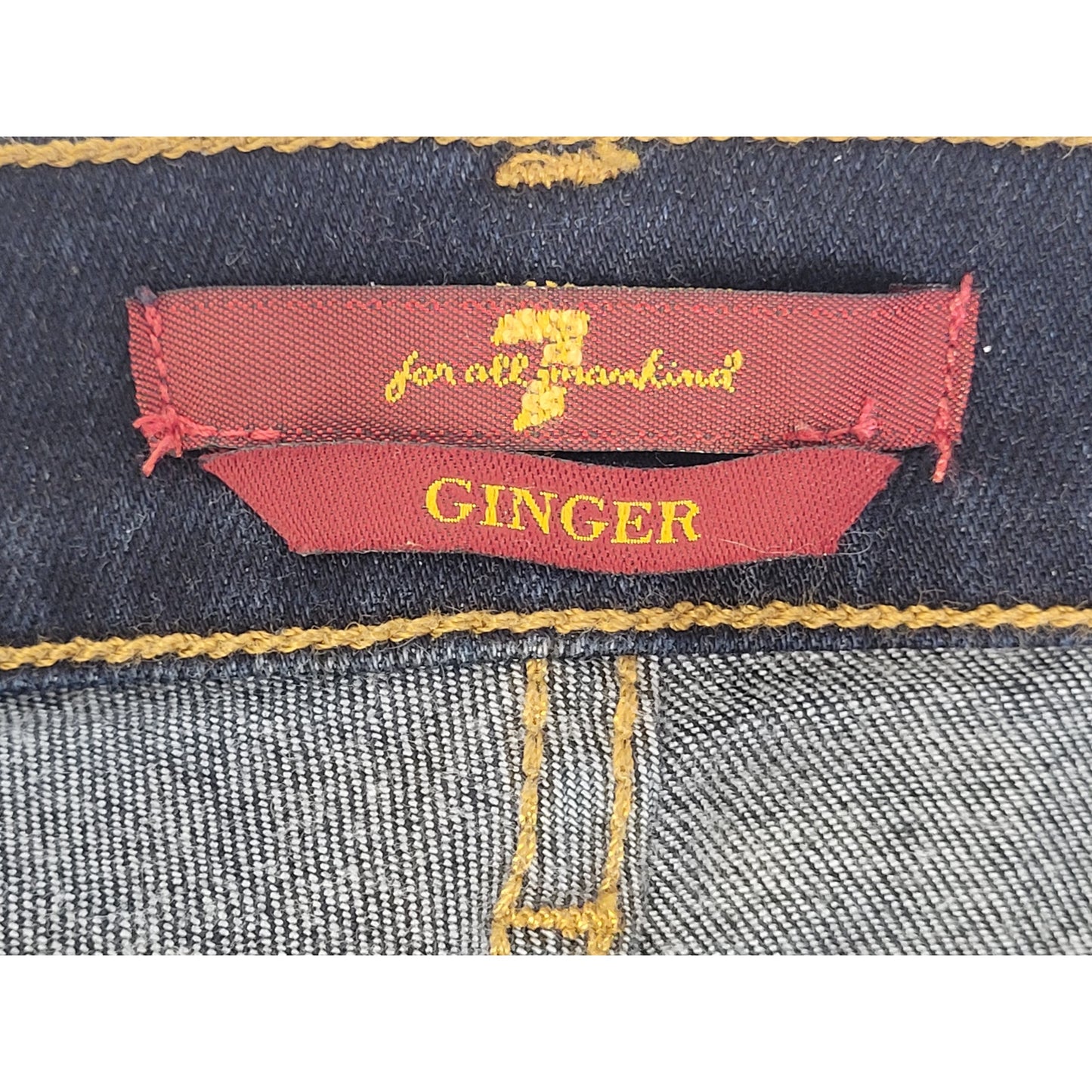 7 for All Mankind Ginger Dark Blue Jeans Flare Wide Leg Sz 29