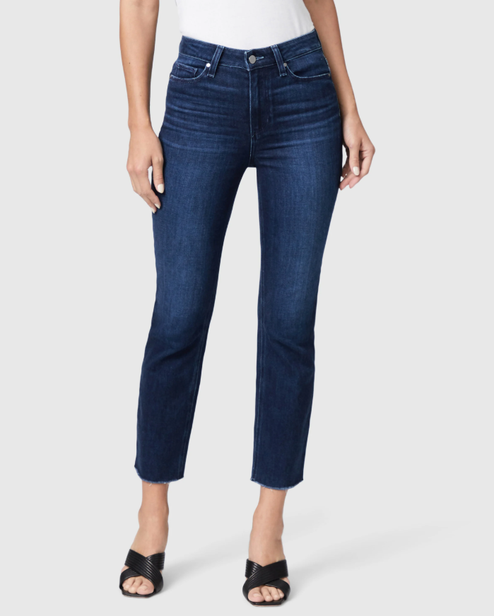 Paige Cindy Crop Raw Edge Straight Leg Denim Sz 25 EUC