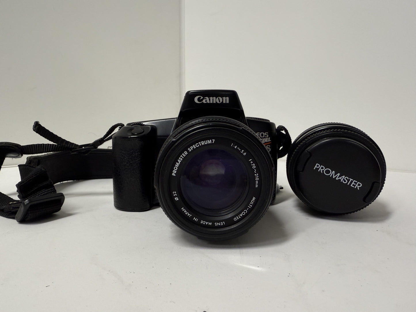 Canon EOS Rebel S SLR Film Camera, Two lenses, 35-80mm, 70-210 mm  Lens, Strap, Bag,
