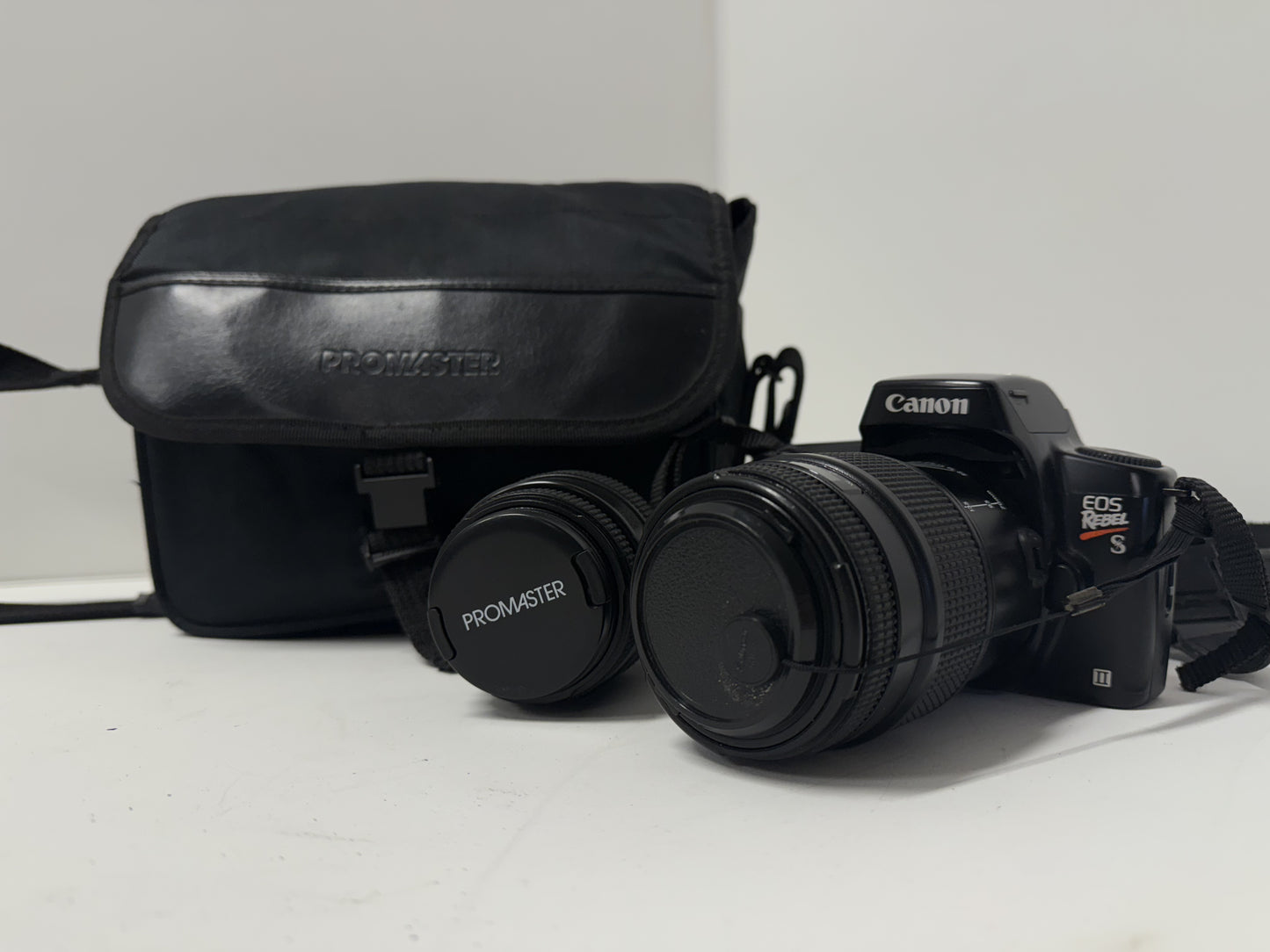 Canon EOS Rebel S SLR Film Camera, Two lenses, 35-80mm, 70-210 mm  Lens, Strap, Bag,