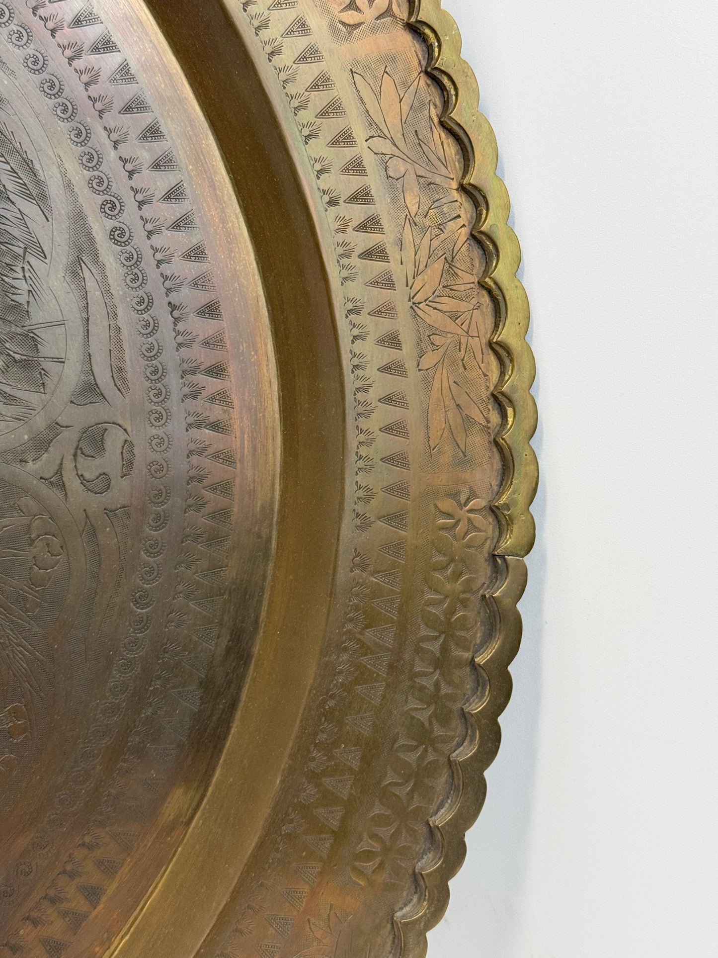 Vintage Collectable Mid Century Chinese Brass Plate (22")